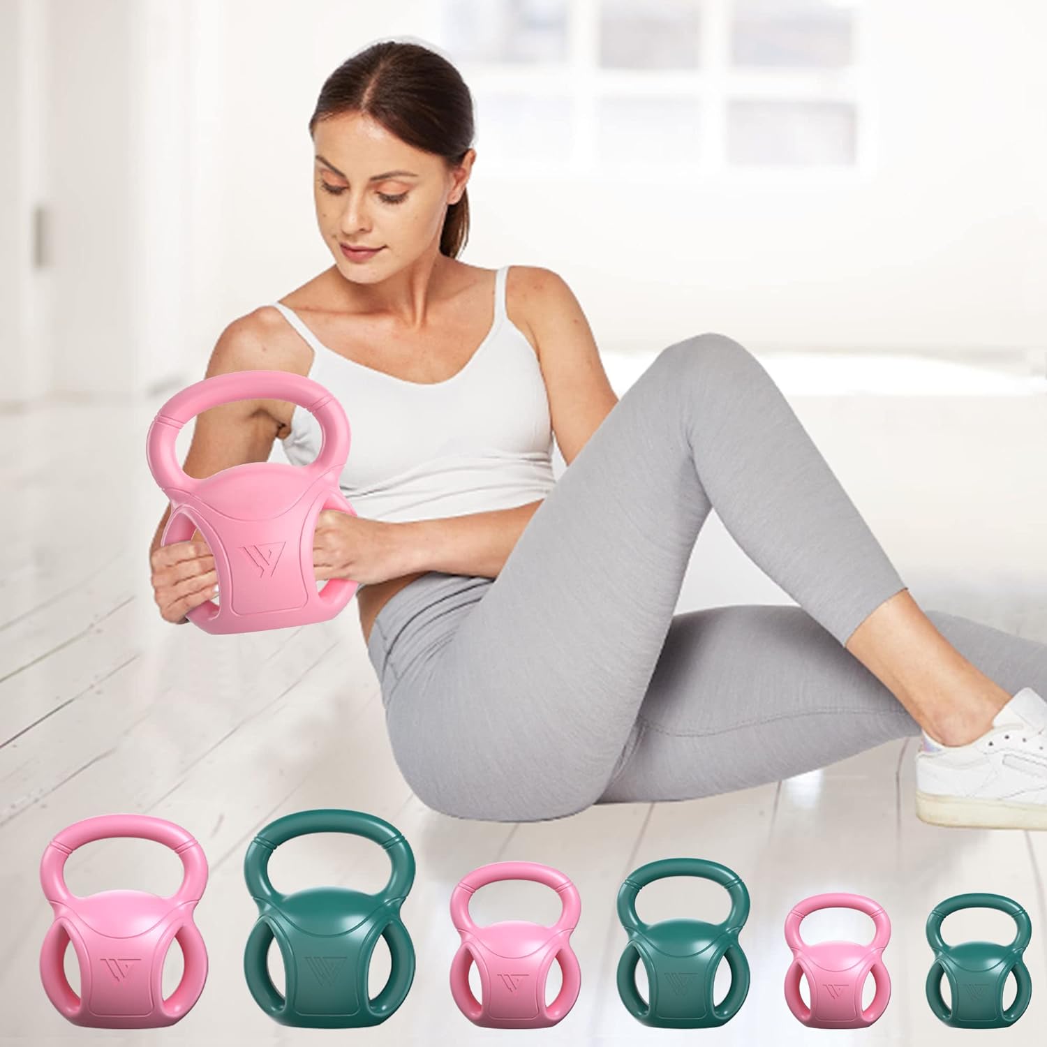 2023 UPGRADE THREE-HANDLE KETTLEBELL WEIGHT: Ergonomic three-handle kettlebell design for Russian Twists Core Exercise, Weightlifting and Core Training.