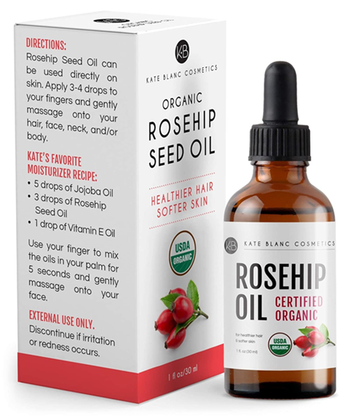 Rosehip Oil, Appreciated For Its Regrowth And Rejuvenation Properties. With the the abundance of Vitamin A it can help stimulate collagen and improve the appearance of wrinkles.