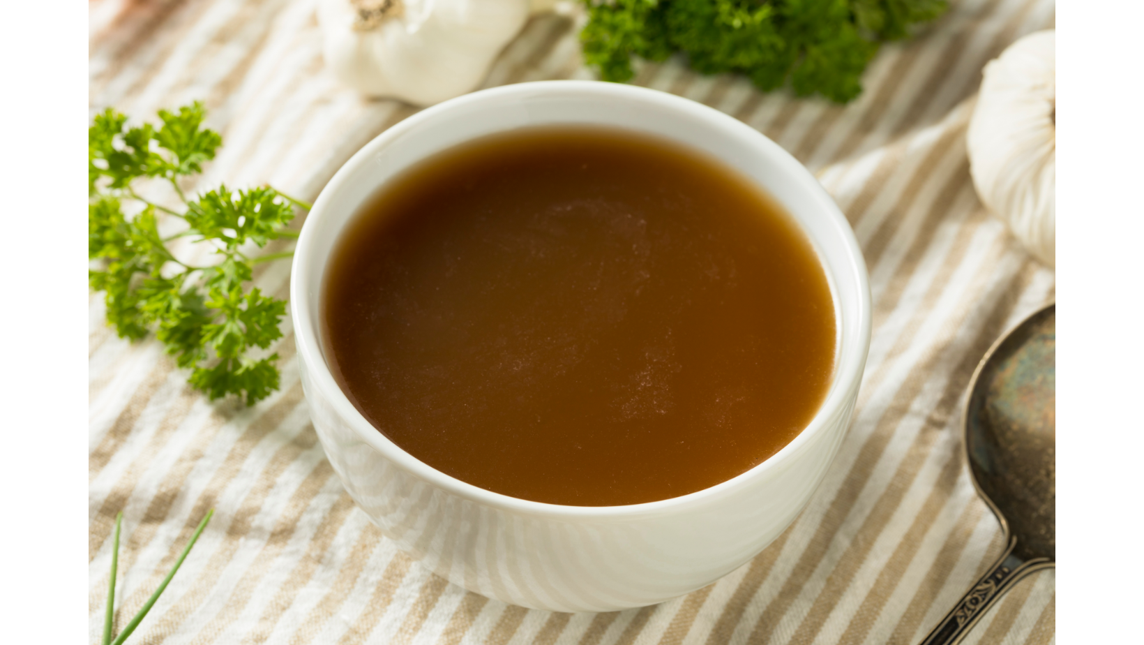Bone broth is one of the few foods/beverages we consume that actually has collagen in it. It’s available in powder form and is an easy collagen food supplement.