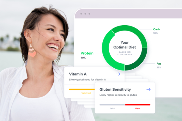 SelfDecode analyzes your optimal macro-nutrient breakdown based on your genetics, as well as your self-reported goals, and uses that to provide you with suggested snacks and meals for breakfast, lunch, and dinner making dieting easy!